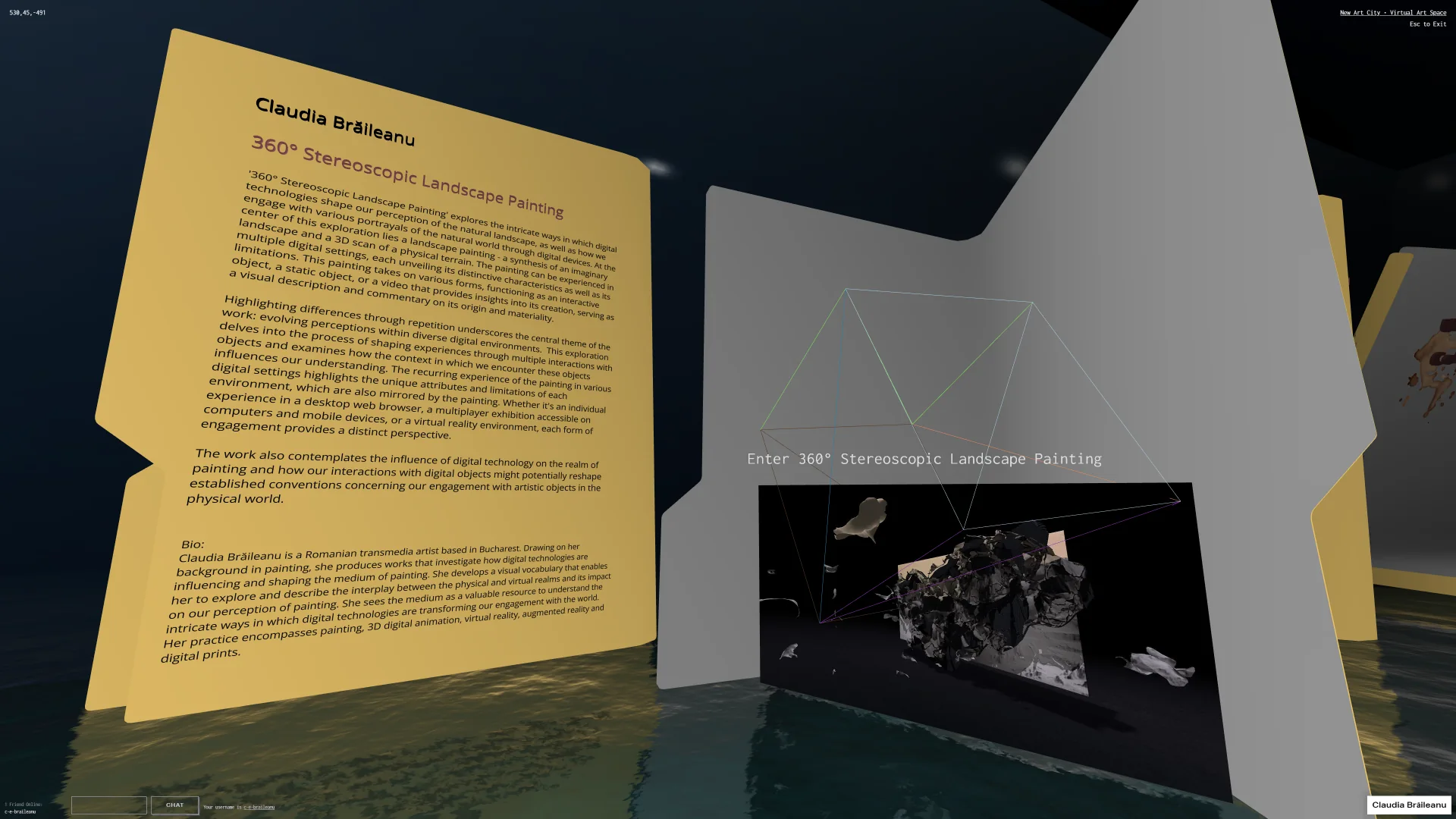 screenshot of the entrance in Desktop Studies pavilion in NewArtCity.