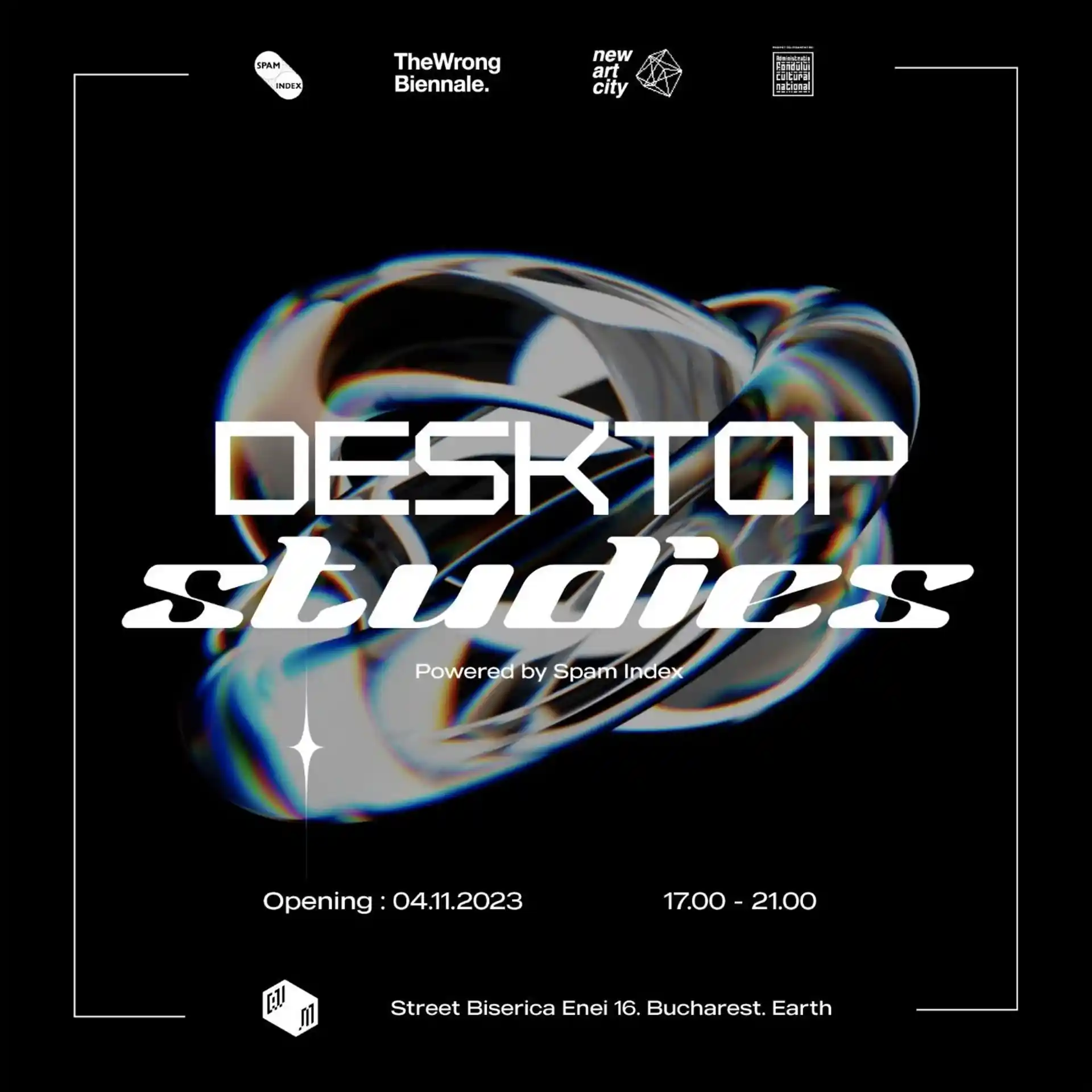 Desktop Studies poster for the IRL show at CAV Gallery