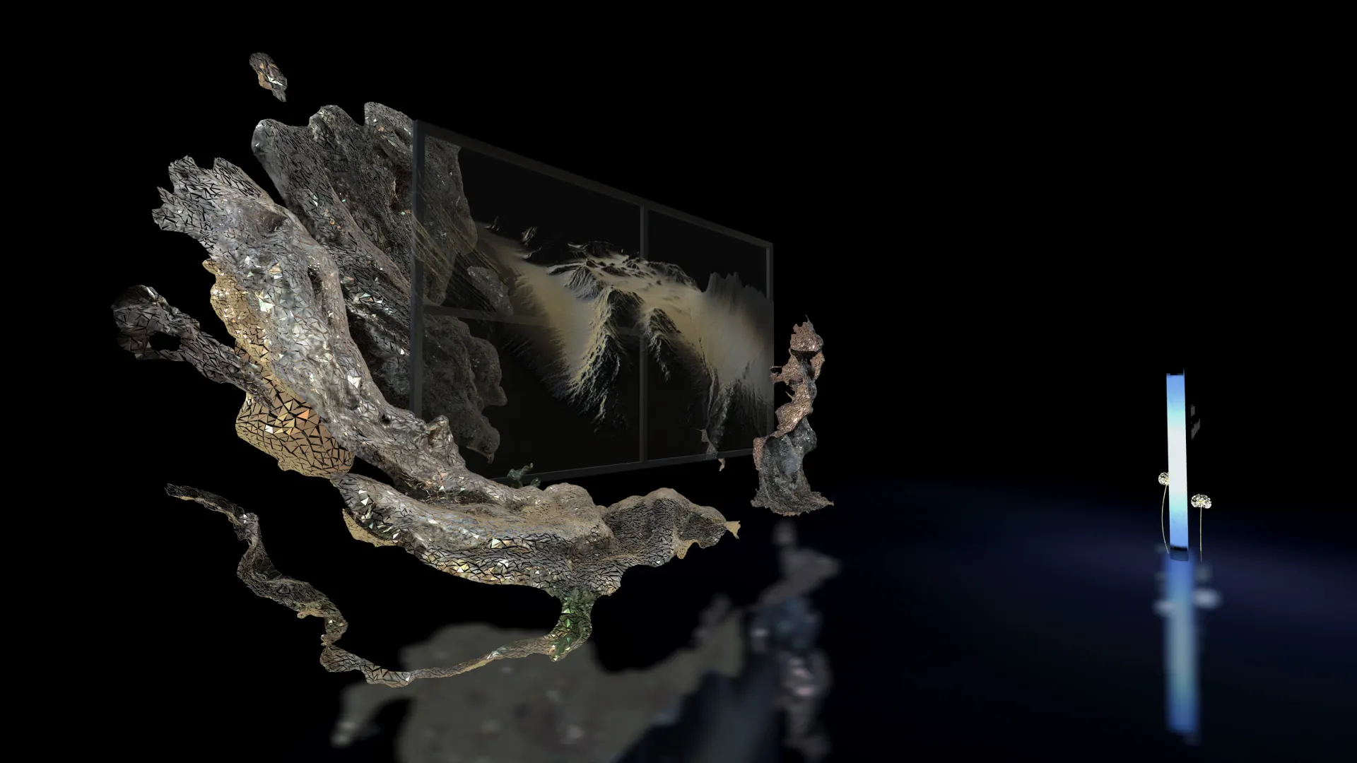screenshot of Landscape 09 (Offset Painting Patterns) in Midnight Arboretum online group show.